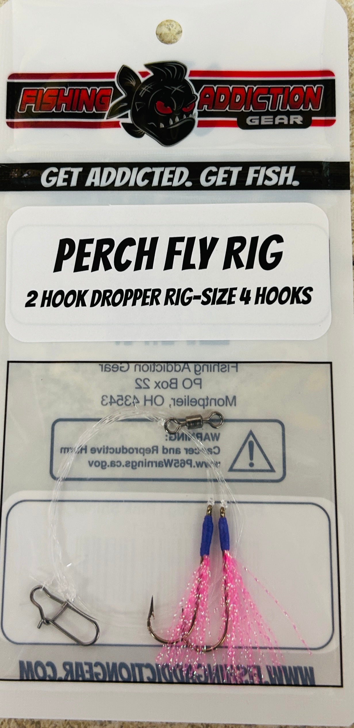 Fishing Addiction Perch Fly Rig - Pink Shinner image