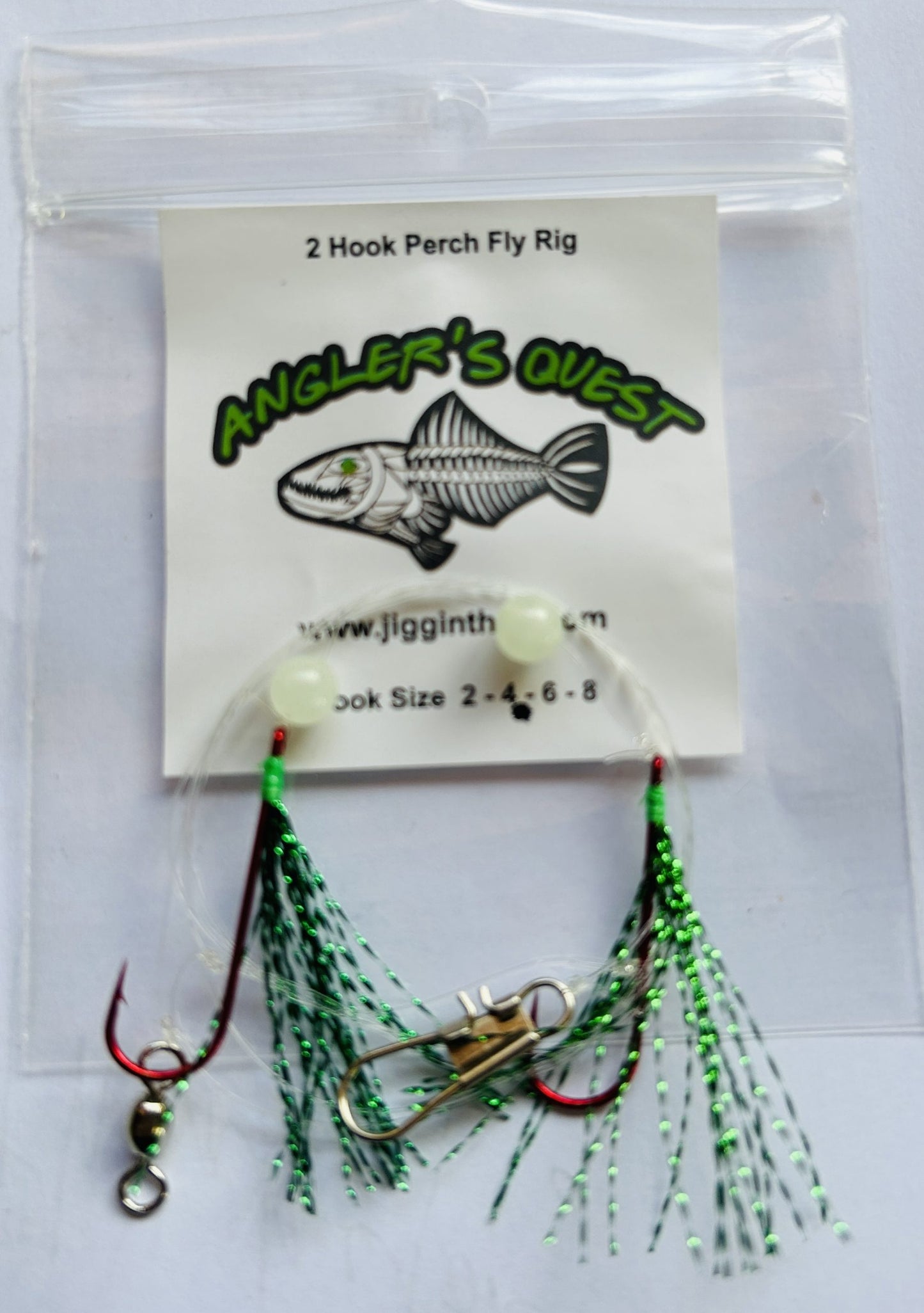 Anglers Quest Perch Flies - Red green image