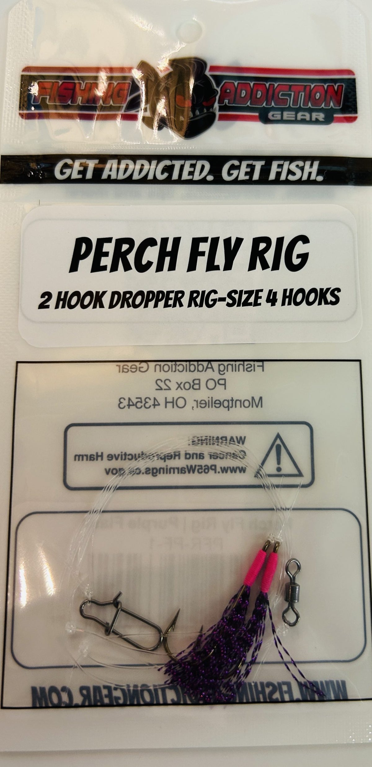 Fishing Addiction Perch Fly Rig - Purple Flash image