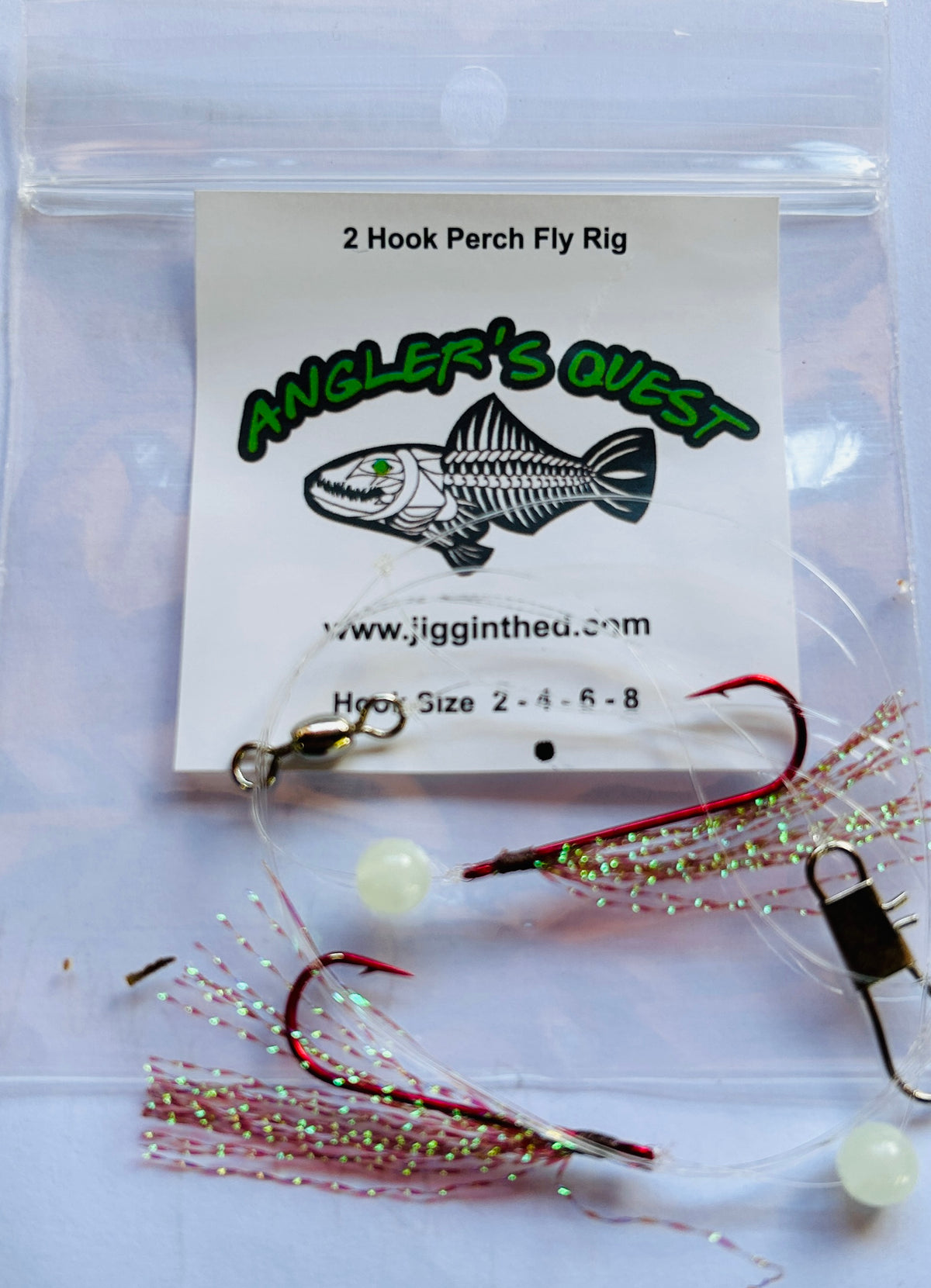 Anglers Quest Perch Flies - Pink flash image