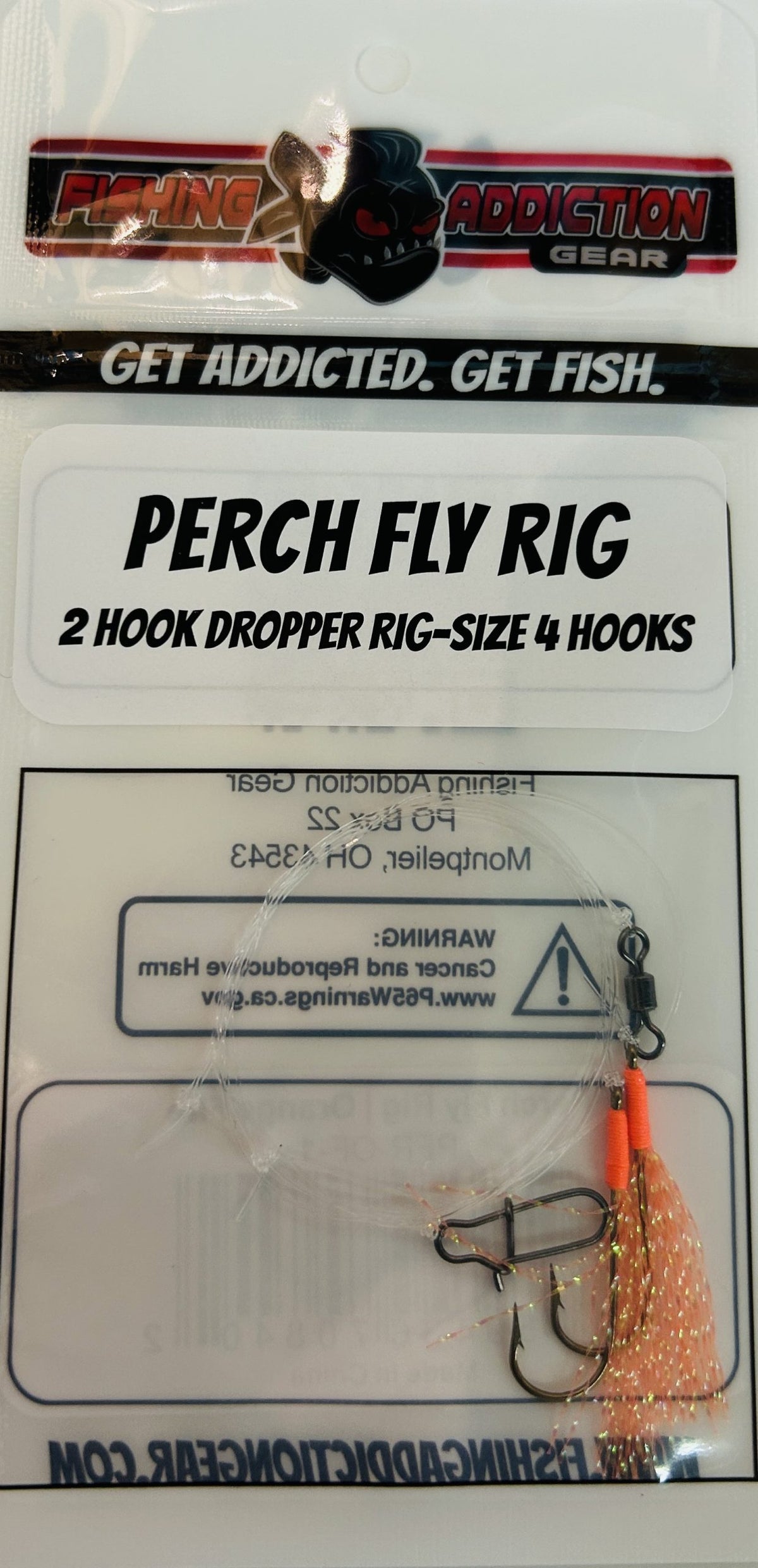 Fishing Addiction Perch Fly Rig - Orange fire image