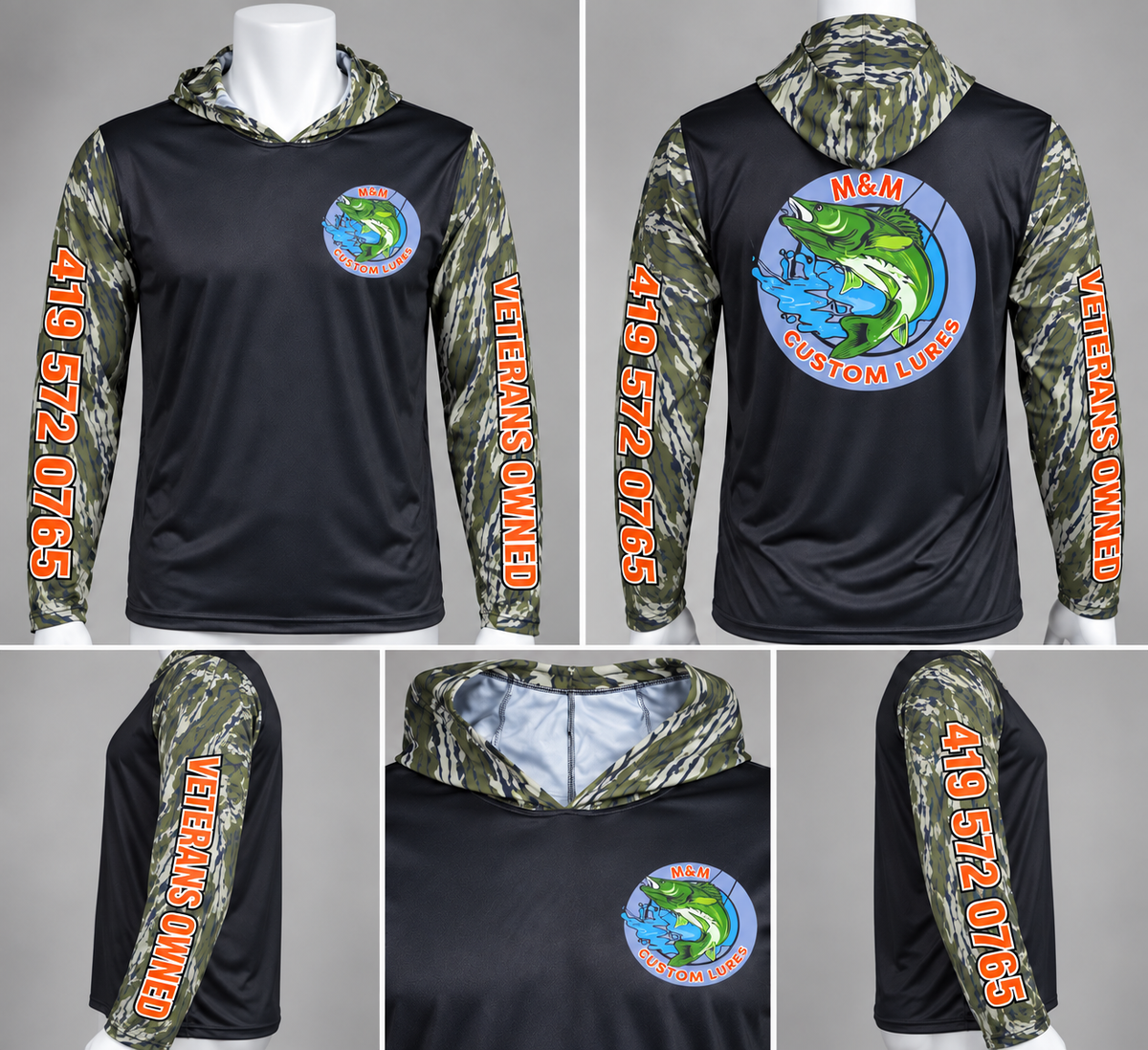 Long sleeve fishing shirt with hood