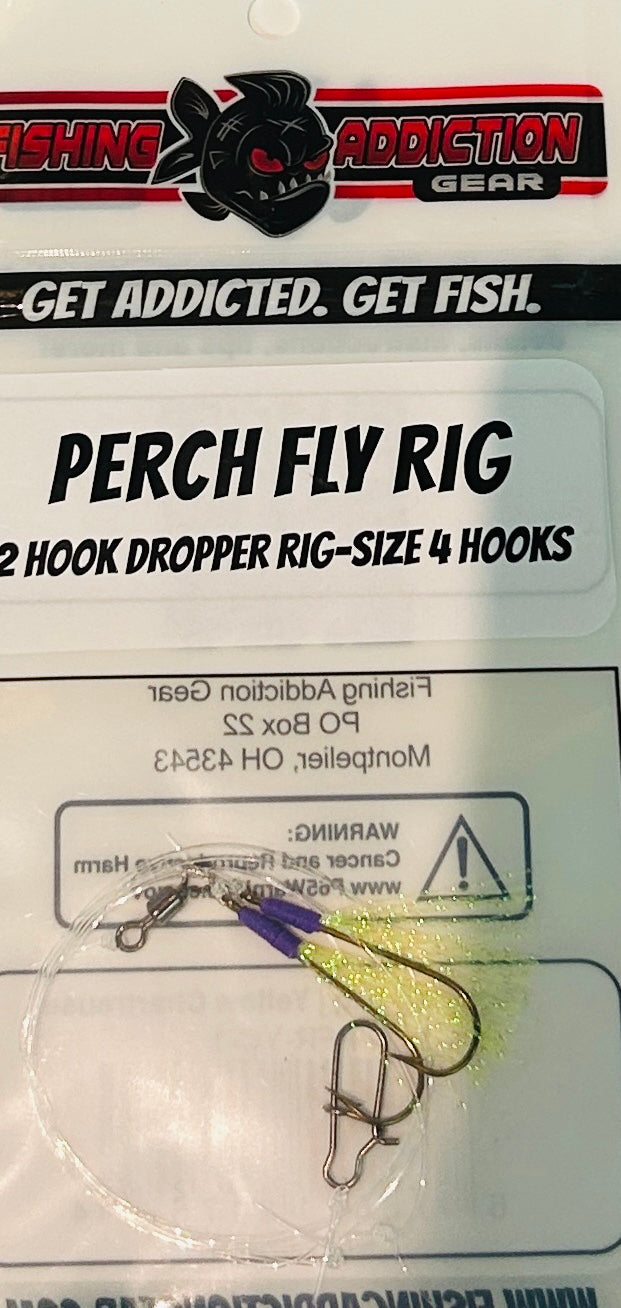 Fishing Addiction Perch Fly Rig - yellow chartreuse image